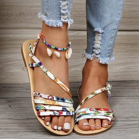 

CHGBMOK Womens Sandals Summer Ladies Shoes Casual Slippers Roman Beach Sandals