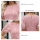 thumbnail image 5 of Camiseta de verano con estampado floral, dobladillo con volantes y mangas cortas abullonadas y fruncidas de color rosa elástico, 5 of 6