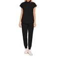 thumbnail image 1 of Conjuntos médicos para mujer, disfraz de enfermera, ropa de trabajo cómoda, uniformes de enfermería para el cuidado de la salud, pantalones deportivos , negro XL, 1 of 7