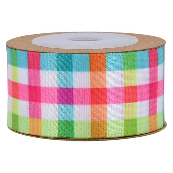 YDYB 1Pc 1 inch Easter Bows Decorations, 10 Yard Easter Ribbon Wired for Gift Wrapping Bow Wreath Making, Pastel Spring Ribbon Wired for Spring Holidays DIY Craft Supplies, C