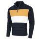 thumbnail image 3 of pstuiky manga larga de hombre, Camisa informal para hombre con media cremallera, color block, cuello alto y mangas largas camisetas de hombre xxl, 3 of 8