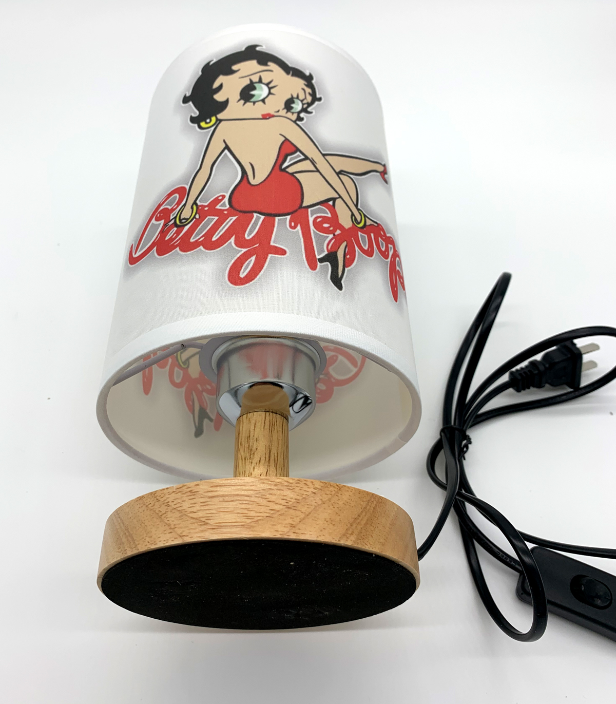 Table Lamp Betty Boop Wood Base Night Light Room Decoration or Great Gift Ideas