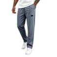 thumbnail image 2 of Mens Athletic Pants Breathable Slim Fit Drawstring Waist Stretch Casual Trousers Straight Leg Active Jogger Pants Dark Gray XL, 2 of 7