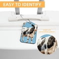 thumbnail image 3 of Cartoon Cow Luggage Tag, Travel Tags, Handbag Tag - Square PU Leather 2 Pack with Privacy Cover and Stainless Steel Ring - Suitable for Travel, Backpack, Handbag [Amazon Approved], 3 of 7