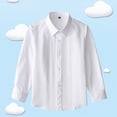 thumbnail image 2 of HCNTES Polo Shirts for Kids Boys Long Sleeve Polo Shirt Kids Casual Collared Shirts(White,5-6 Years), 2 of 6