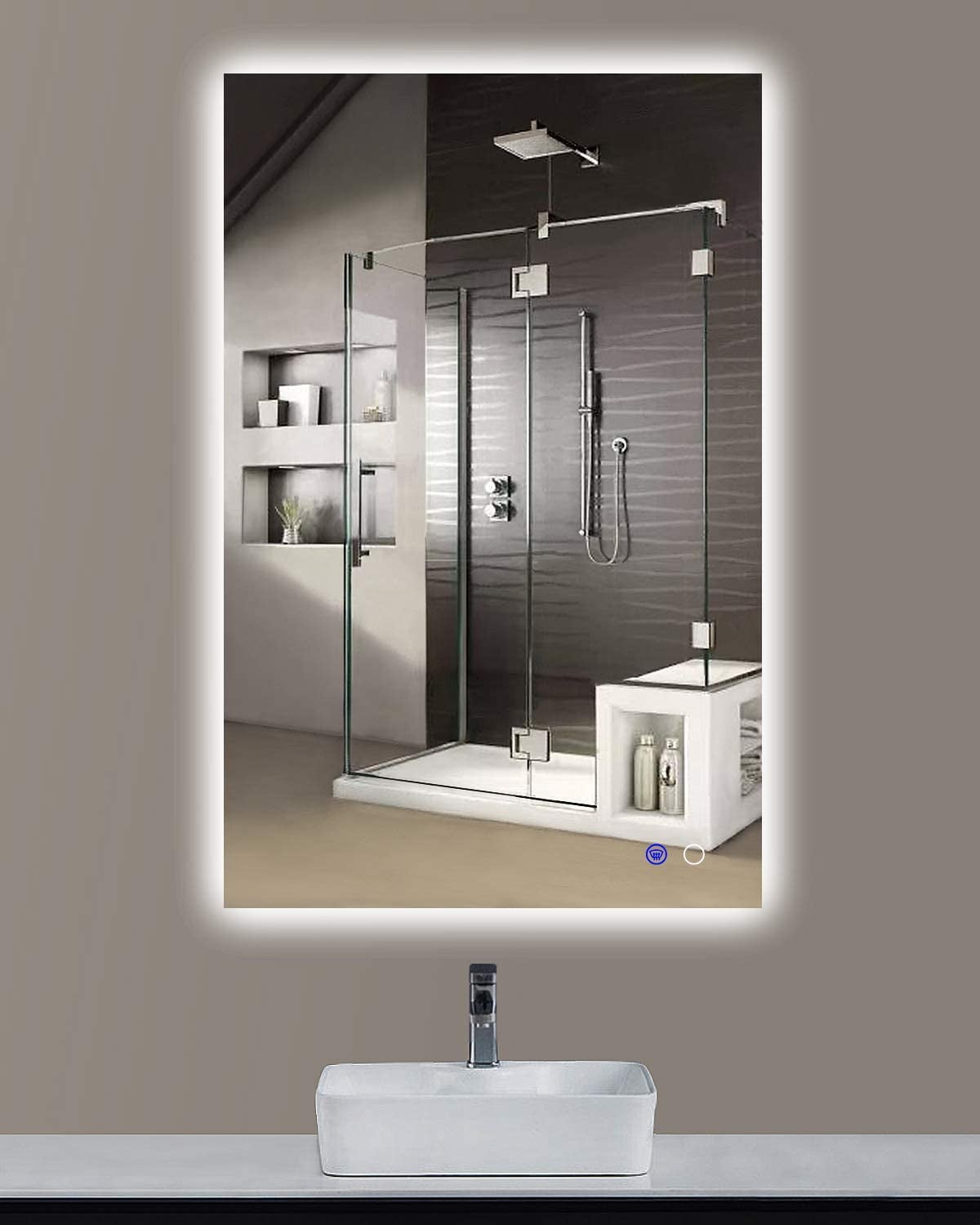 Keonjinn 24"x36" LED Backlit Mirror Bathroom Vanity Mirror Wall Mounted