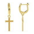 thumbnail image 6 of LeCalla 925 Sterling Silver Jewelry 14K Gold-Plated Cross Shaped Drop Dangler Earrings Gifts for Women and Teen 28MM, 6 of 8