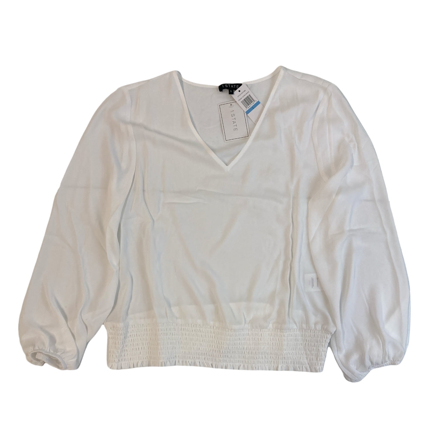 1. State Women's Balloon Sleeve V-Neck Smocked Waist Blouse Top