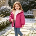 thumbnail image 7 of Girls Puff Jackets with Hood Thick Full Zip Fleece Lined Warm Casual Long Sleeve Kids Winter Coats Hot Pink 5 T, 7 of 7