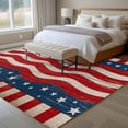 thumbnail image 5 of Independence Day Washable Area Rug 5 x 8 ft Retro America Flag Wood Grain, Soft Non Slip Rugs Stain Repellent Indoor Felt Carpet for Living Dining Room Bedroom Home Office, 5 of 9