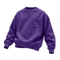 thumbnail image 2 of qafoshin Men Solid Crewneck Basic Sweatshirt, Trendy Fall Long Sleeve X-Stitch Neck Casual Pullover Tops with Chest Patch Pocket, 2 of 5