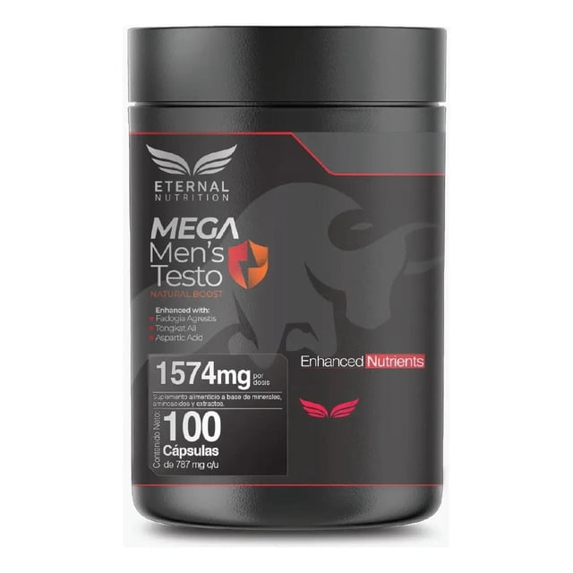 Mega Men's TST: Testo + Tongkat Ali Eternal Nutrition 100 Cápsulas 1574 mg