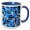 Blue/White, variant on 3drose, Geometric Shapes Pattern Light-blue White Cut Out, 11oz Two-tone Red Mug