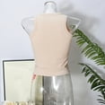 thumbnail image 6 of Felirenzacia Women's Crew Neck Metallic Shimmer Sequin Sleeveless Camisole Tank Top, Beige,M, 6 of 9