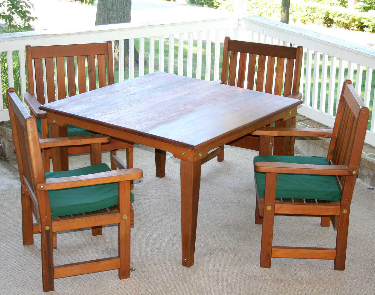 cedar kitchen table and chair