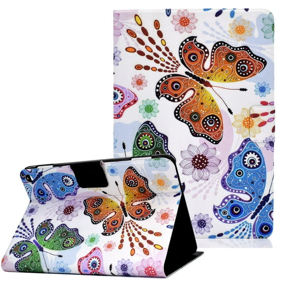 Allytech Case Fits for All-New Fire HD 10 Plus 2021(11th Gen), Fire HD 10.1" 2021 Case, Premium PU Leather Folding Stand Wallet Case with Auto Sleep Wake for Fire HD 10.1" 2021, Floral Butterfly