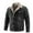 Black, variant on Men's Winter Warm Denim Trucker Jean Jacket with Fleece Lining Faux Shearling Lapel Collar Trucker Coats Black M
