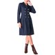 thumbnail image 2 of Vestido Blazer de Tweed para Mujer INSPIRE CHIC con Cuello, Doble Botonadura, Corte A, Vestidos Formales de Trabajo XL Azul Marino, 2 of 5