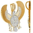 thumbnail image 2 of Real Diamond Egyptian Falcon Eagle Horus Evil Eye of Ra Ankh 10K Rose Gold Cross Pendent Charm, 2 of 3