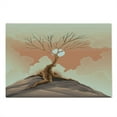 thumbnail image 2 of Landscape Cutting Board, Lonely Tree on Top of Cliff Rock Above the Moon Magistic Landscape Art Print, Decorative Tempered Glass Cutting and Serving Board, Large Size, Orange Brown, by Ambesonne, 2 of 5
