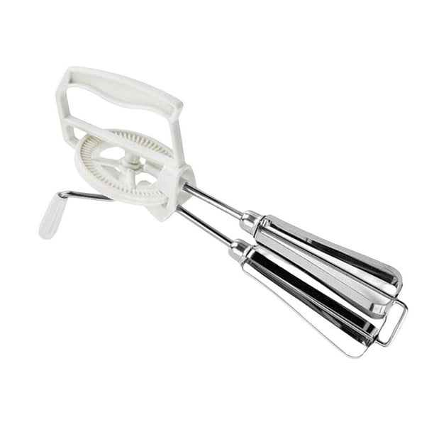 Rotary Hand Whisk Baking Manual Cream Whisk Mixer Double Mixing White