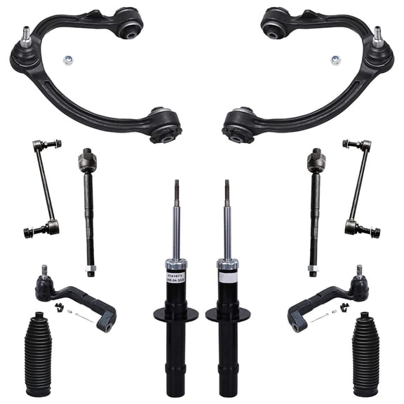 Detroit Axle - AWD Front End Kit for 05-10 Chrysler 300, 05-08 Dodge Magnum, 07-10 Charger, Shock Absorbers Upper Control Arms w/ Ball Joint Tie Rods Sway Bars Boots Replacement - 12pc Set
