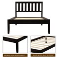 thumbnail image 3 of Wood Platform Bed with Headboard/Wood Slat Support,Twin - Espresso, 3 of 5