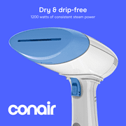 Conair Handheld Garment Steamer for Clothes, ExtremeSteam 1200W, Portable Handheld Design, White/Blue