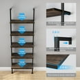 thumbnail image 3 of 5-Tier Storage Display Rack,Bookcase, Wall-mounted Wood Shelves Bookshelf with Metal Frame, Open Storage Rack Shelving Organization Retro Wall Decor Furniture for Home and Office, 3 of 6