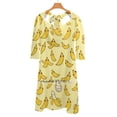 thumbnail image 4 of Je Suis Bananes pour Toi! Robe Évasée Nœud Cœur Design Mode Grande Taille Robe Ample Saine Bananes Fruitées Banane, 4 of 5