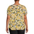 thumbnail image 3 of Terra & Sky Women's Plus Size Pintuck Blouse with Short Sleeves, 3 of 5