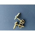 thumbnail image 5 of TAAPSEE JEWELS 14K Yellow Gold Plated Round Cut Diamond Unisex Cross Stud Earrings Silver, 5 of 5