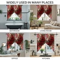 thumbnail image 3 of Cardinal Bird Swag Valances for Windows, Kitchen Curtains 36 Inch Length 2 Panels Set, Poinsettia Pine Cones Berry Flowers Red Plaid Short Curtains for Small Windows Rod Pocket Cafe Curtains 28"x36", 3 of 8