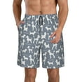 thumbnail image 2 of Uemuo Poodle Dog Pattern Men's Swim Trunks Hawaiian Beach Bathing Suit Swimsuits Beach Quick-Dry Shorts with Pockets-Small, 2 of 9