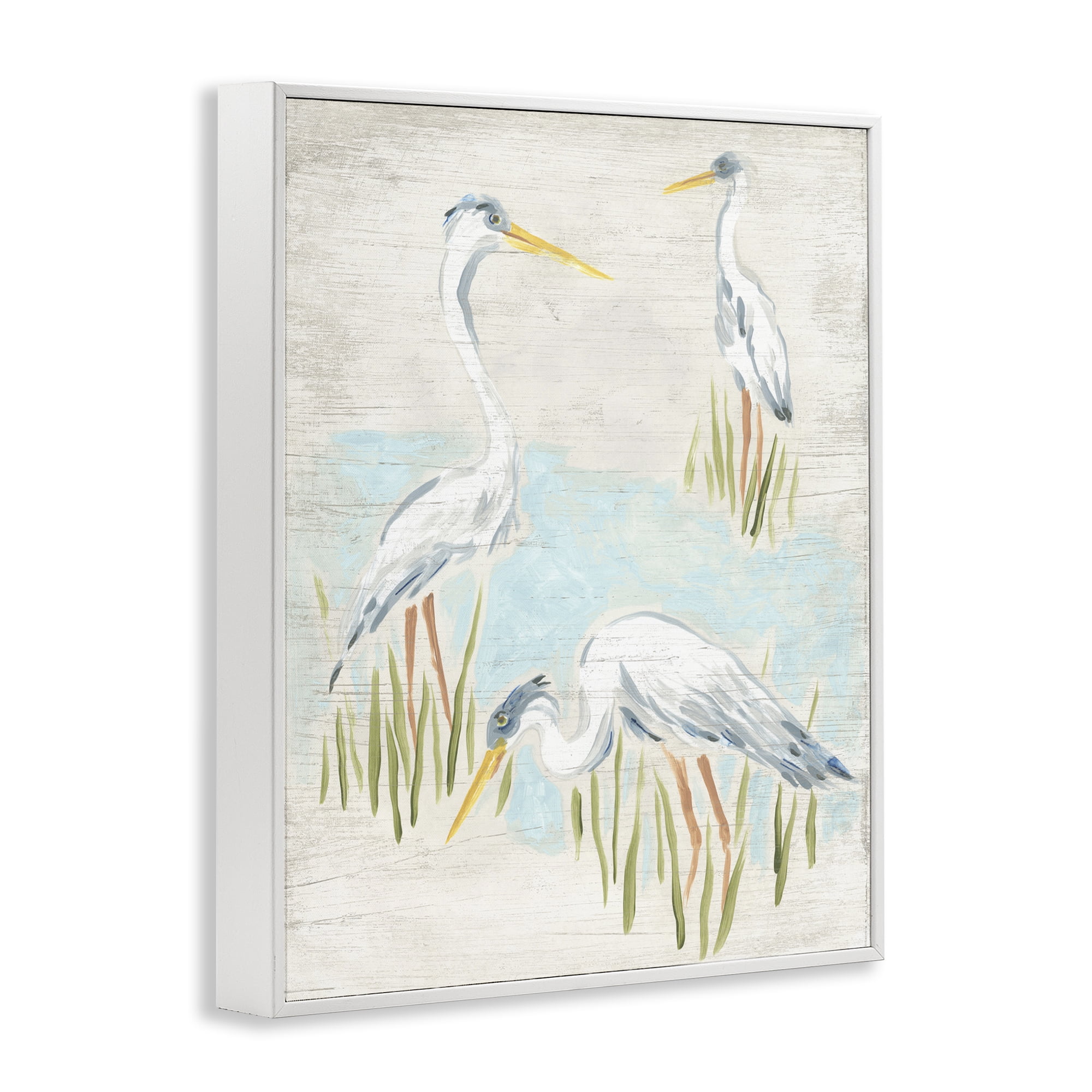 Stupell Industries Nautical Heron Trio Animals & Insects Painting White Framed Art Print Wall Art, 16 x 20