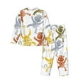 thumbnail image 2 of Wukai Cartoon Monkey Print Women's Pajama Set - Soft Long Sleeve Sleepwear for Comfort and Style-Large, 2 of 9