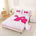 thumbnail image 2 of Erosebridal Kawaii Bow Full Size Sheets 4-Piece for Teens,Kids Girls Cartoon Polka Dots Bed Sheets,Microfiber Bedroom Decor, 2 of 5