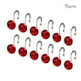 thumbnail image 2 of Sunlit Luxury Design Round Red Diamond Crystal Gem Bling with Glide Balls Shower Curtain Hooks, Rust Proof Metal Rhinestones Glam Shower Curtain Rings-12 Pack, 2 of 6