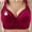 Red, variant on Push up Bras for Women Plus Size Comfortable Printing Gathered Front Closure Bras Full Coverage No Underwire Everyday Bra White XXXXL