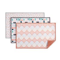 Mainstays Fabric Dish Drying Mat, Blocks/Ditzy Floral/Marlena, Set of 3