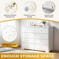 thumbnail image 4 of Ktaxon 8 Drawers Dresser Chests for Bedroom, Wood Chset of Drawers,Dressers Organizer for Bedroom, Living Room,Hallway, White, 4 of 11