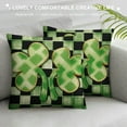 thumbnail image 3 of Nawypu  St Patricks Day Clover Buffalo Plaid Throw Pillow Cover, Polka Dot Shamrock Cushion Case Decoration for Sofa Couch, 3 of 5