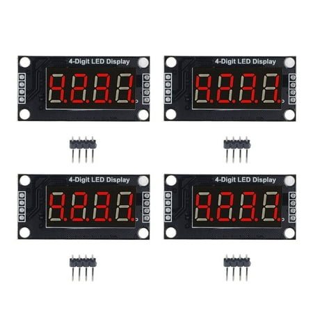 

2024 4 Sets Digital Tube Display Module LED 4 Digit 7 Segment 0.36in TM1637 Drive Chip Red MRA110B