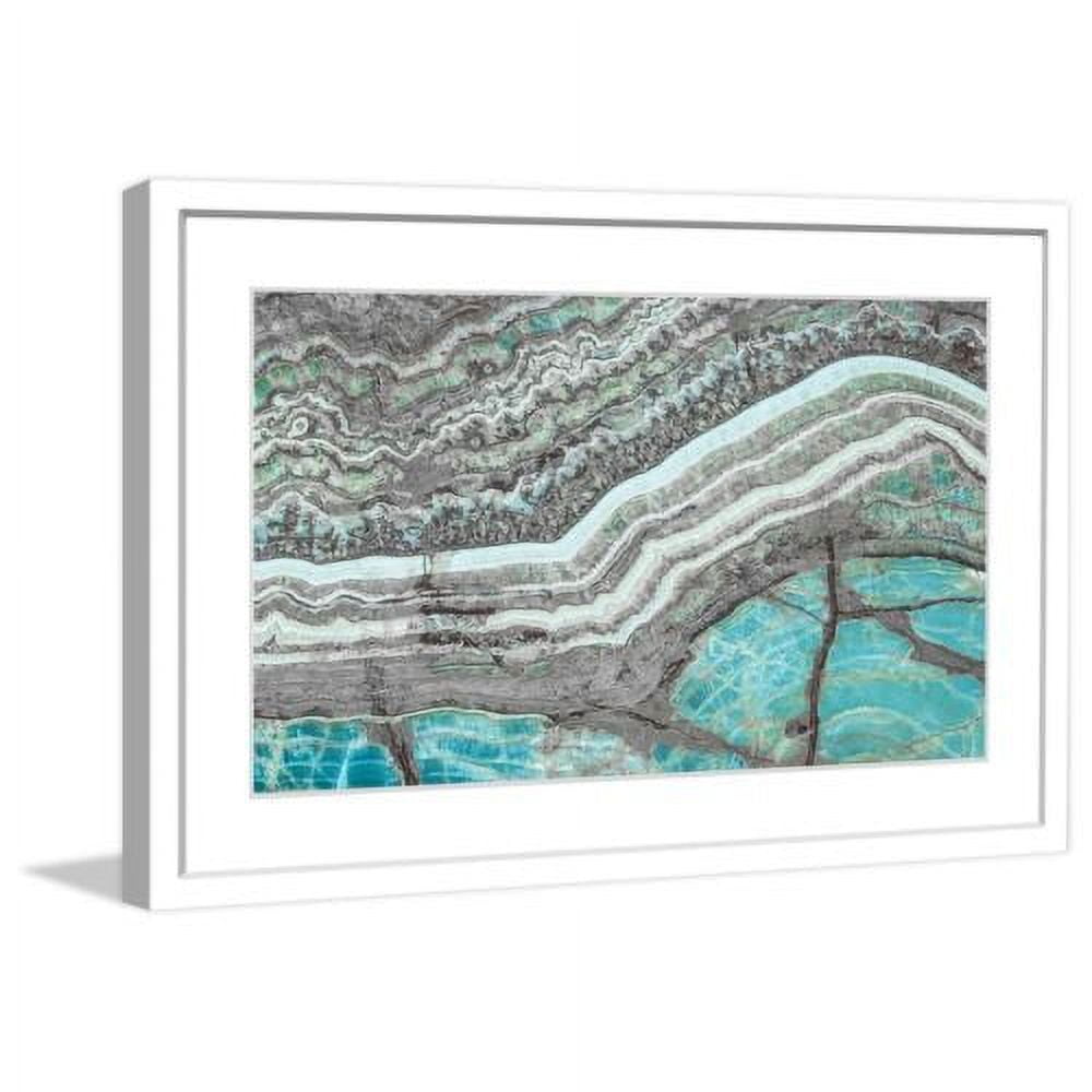 "Aqua Layers" Framed Painting Print