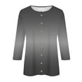 thumbnail image 5 of ZyeKqe Button down Shirts for Women 3/4 Sleeve Lightweight Cardigan Casual V Neck Three Quarter Length Cute Tops, 5 of 5