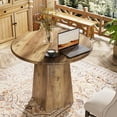 thumbnail image 3 of Tribesigns 31.5-Inch Round Dining Room Table for 2-4, Farmhouse Kitchen Dinner Table with Square Base for Dining Room, 3 of 7