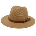 thumbnail image 1 of Panama Hat Straw Weaving UV Protection Men Women Foldable Anti Sun Cap for Beach, 1 of 10