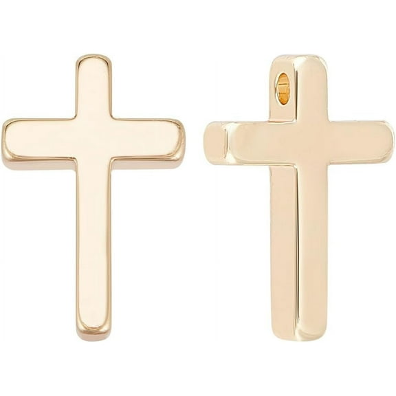 20pcs golden Brass Cross Charms 18K golden Plated Pendants(13x8.5x2.5mm) Necklace Earrings Jewellery Gift for Women