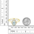 thumbnail image 4 of Gem Stone King 10K Yellow Gold Sky Blue Aquamarine and Diamond Engagement Ring for Women | 1.10 Cttw | Oval 8X6MM | Gemstone Birthstone, 4 of 6