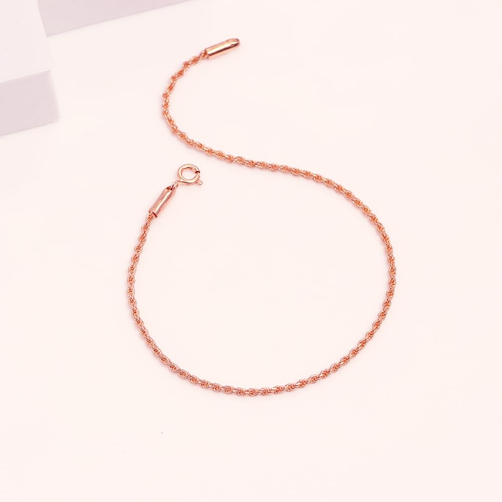 LeCalla 925 Sterling Silver Wave Ocean Sea Adjustable Anklet for Teen Women